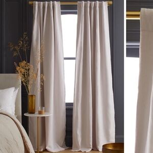 NWOT QUINCE Set 2 48x84 European Linen Blackout Curtain Vintage Blush 2518